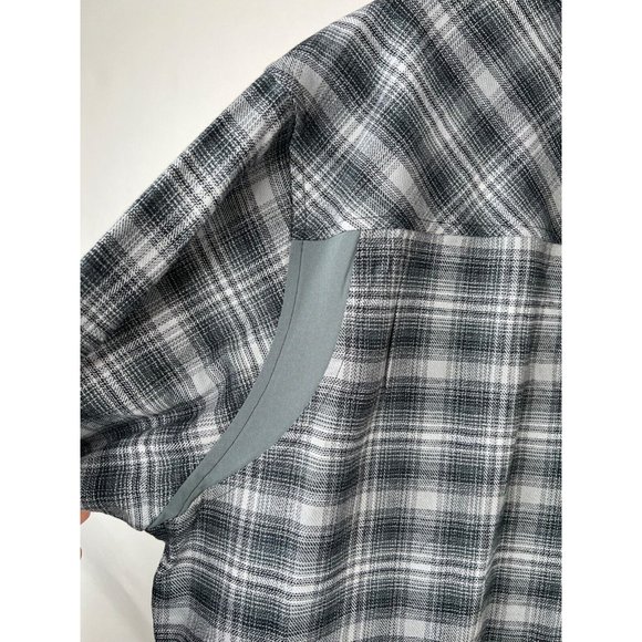 Under Armour Tradesmen Flex Fitted Plaid Flannel Button Down Shirt Size XXL Grey - Picture 3 of 7